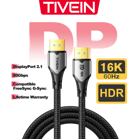 DisplayPort 2.1 Male to Male 80G Cable B501