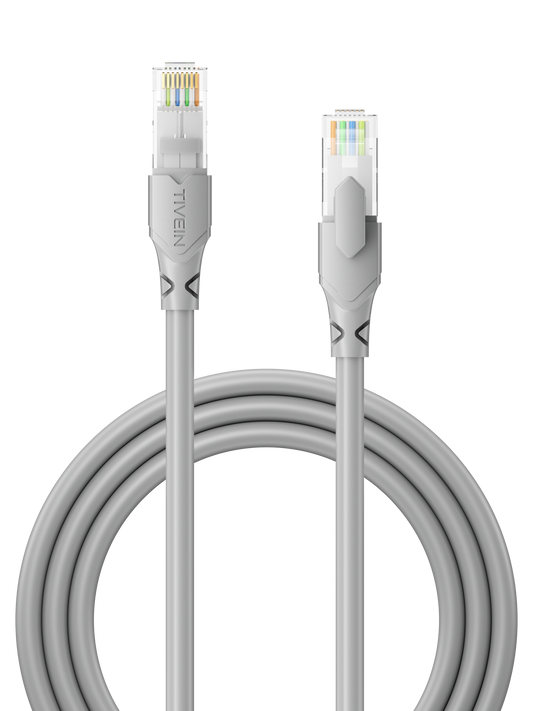 Cat 6 UTP Ethernet Patch Cable Grey/Blue/Yellow