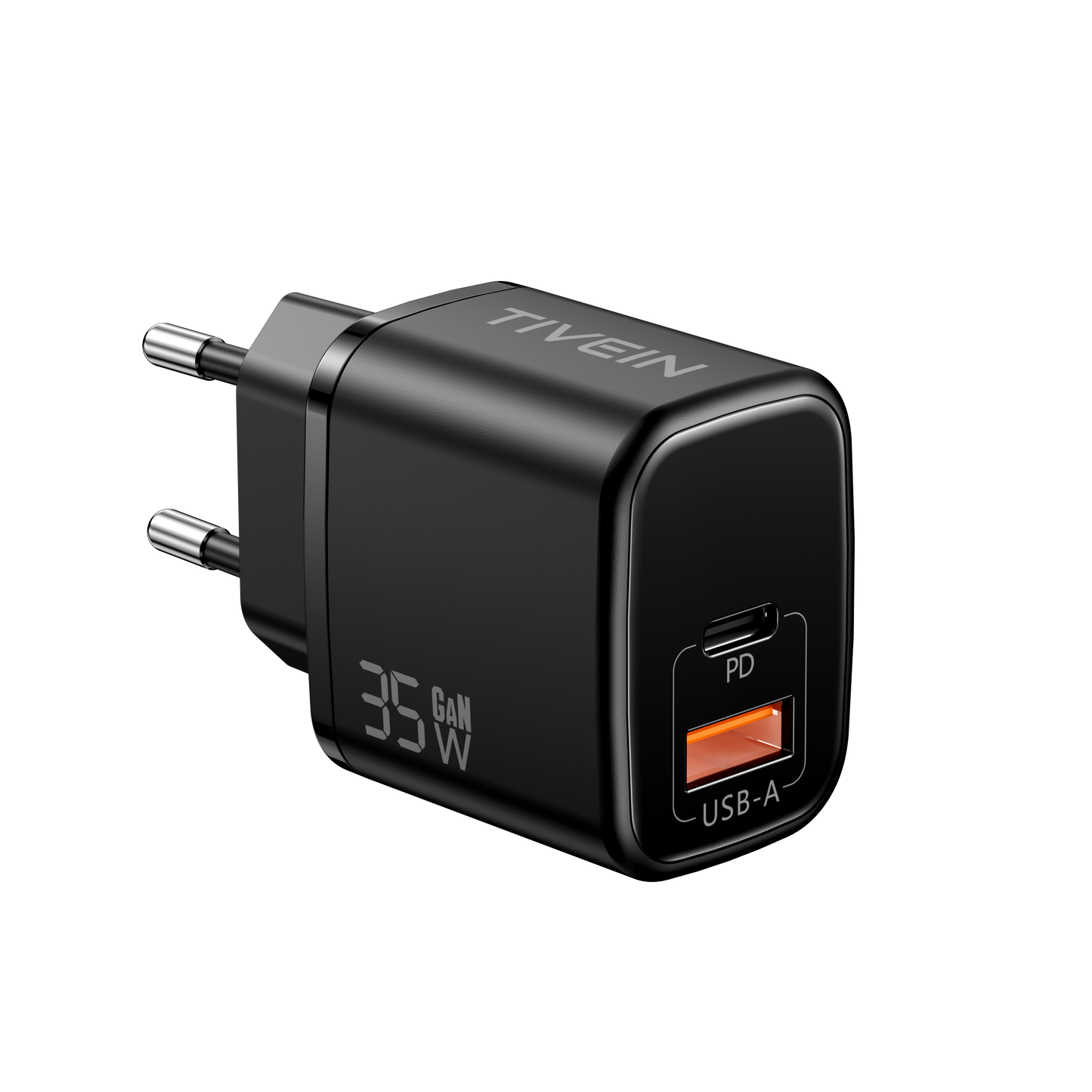 35W 2-Port USB (C + A) GaN Charger  EU-Plug