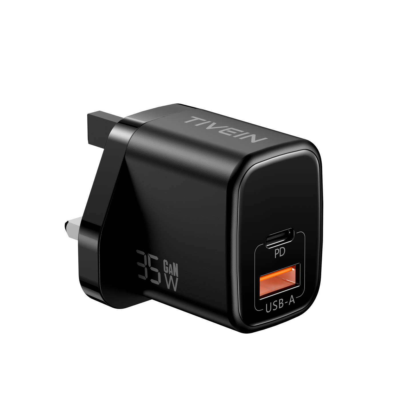 35W 2-Port USB (C+A) GaN Charger UK-Plug