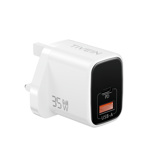 35W 2-Port USB (C+A) GaN Charger UK-Plug