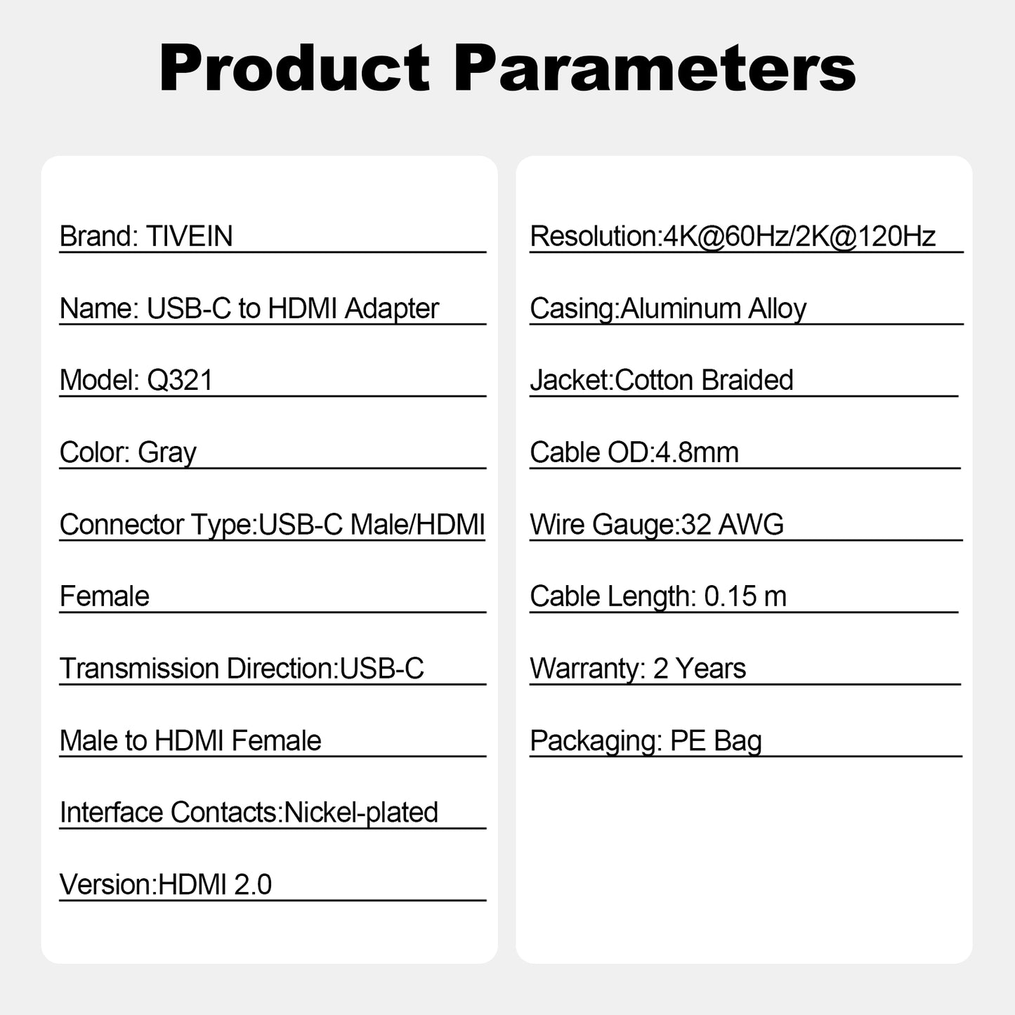 USB-C to HDMI Adapter Q321