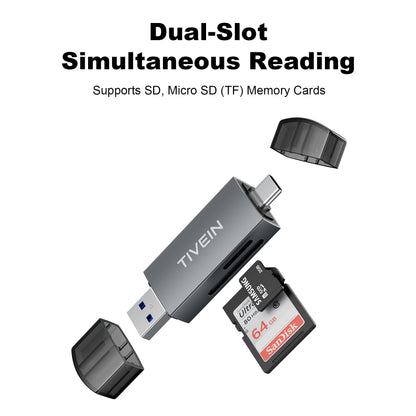 2-in-1 USB 3.0 A+C Card Reader(SD+TF)