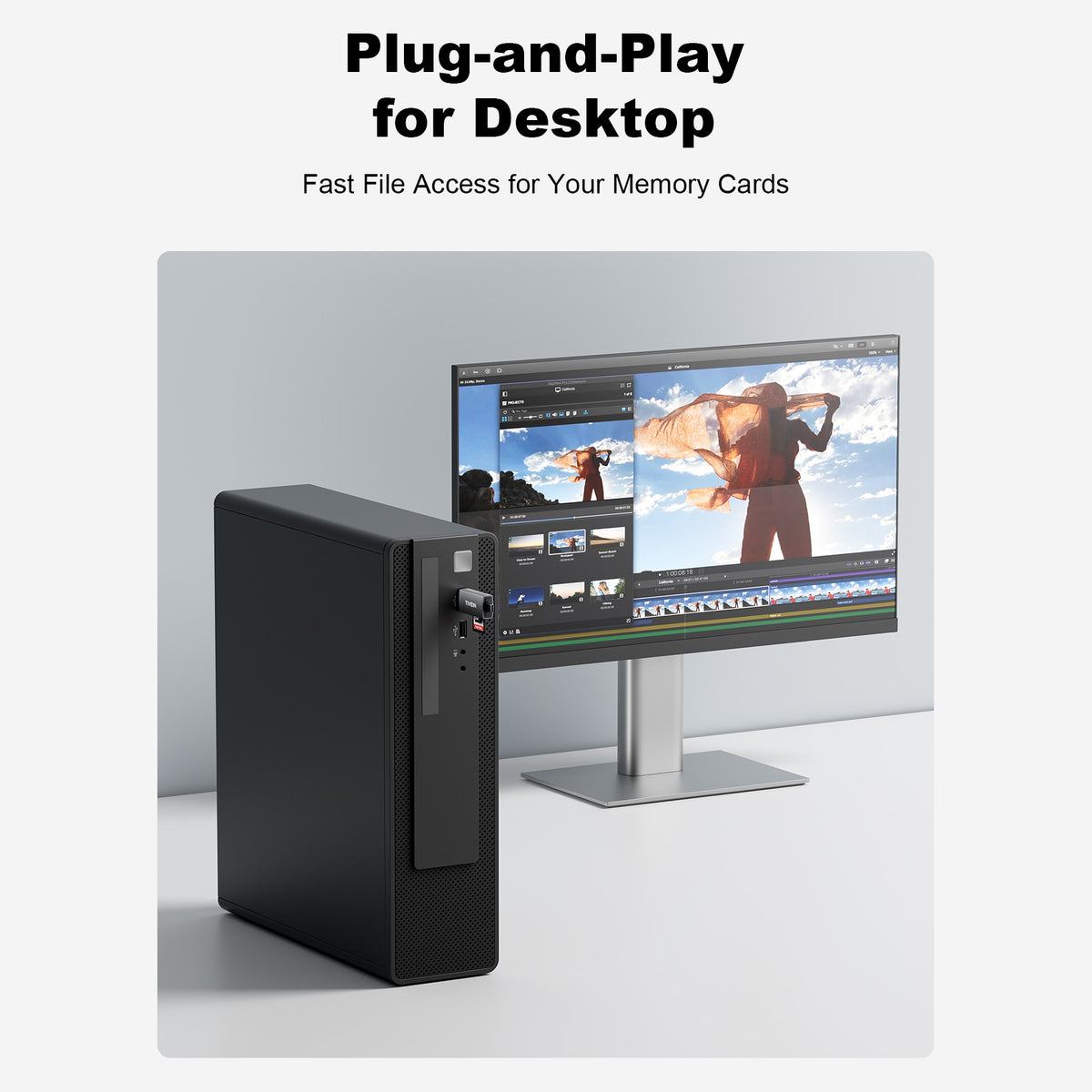 2-in-1 USB 3.0 A+C Card Reader(SD+TF)