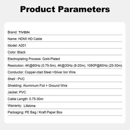 HDMI 2.0 Cable PVC A201