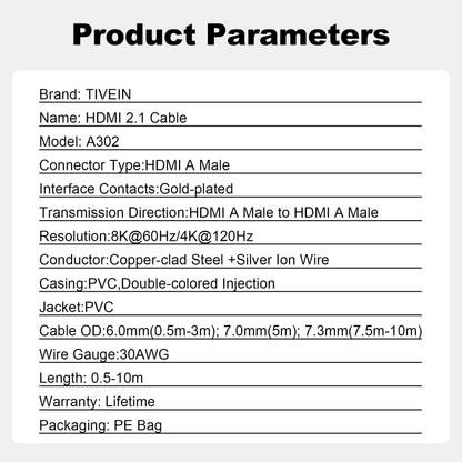 HDMI2.1 Cable PVC A302