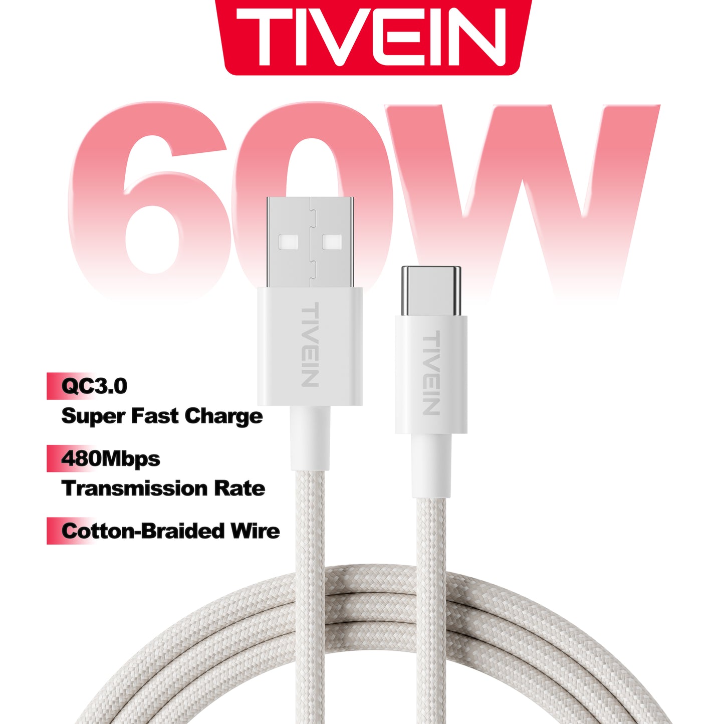 USB 2.0 A Male to C Male Cable C201