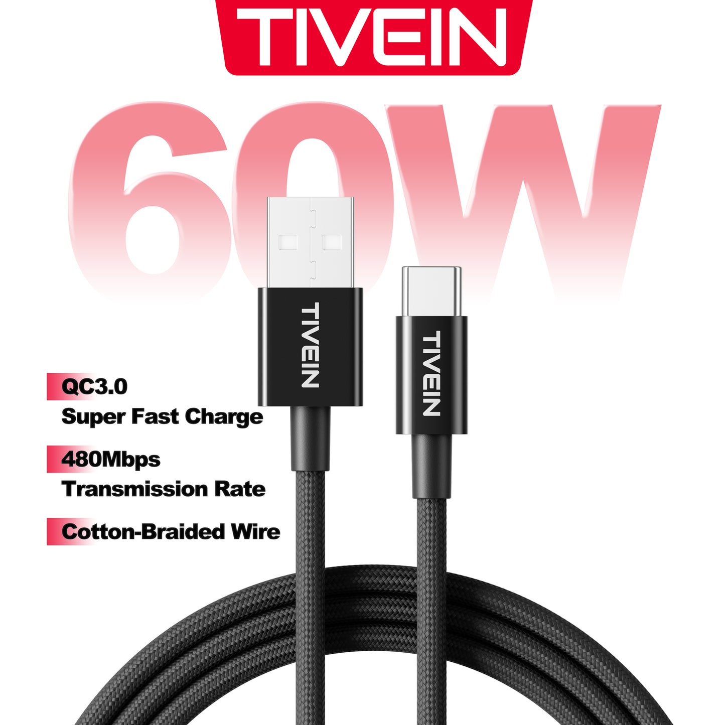 USB 2.0 A Male to C Male Cable C201