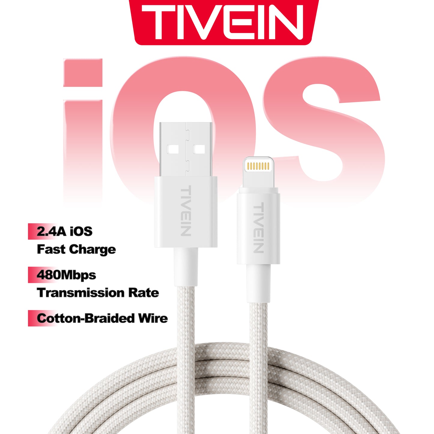 USB 2.0 A Male to Lightning Male Cable C301