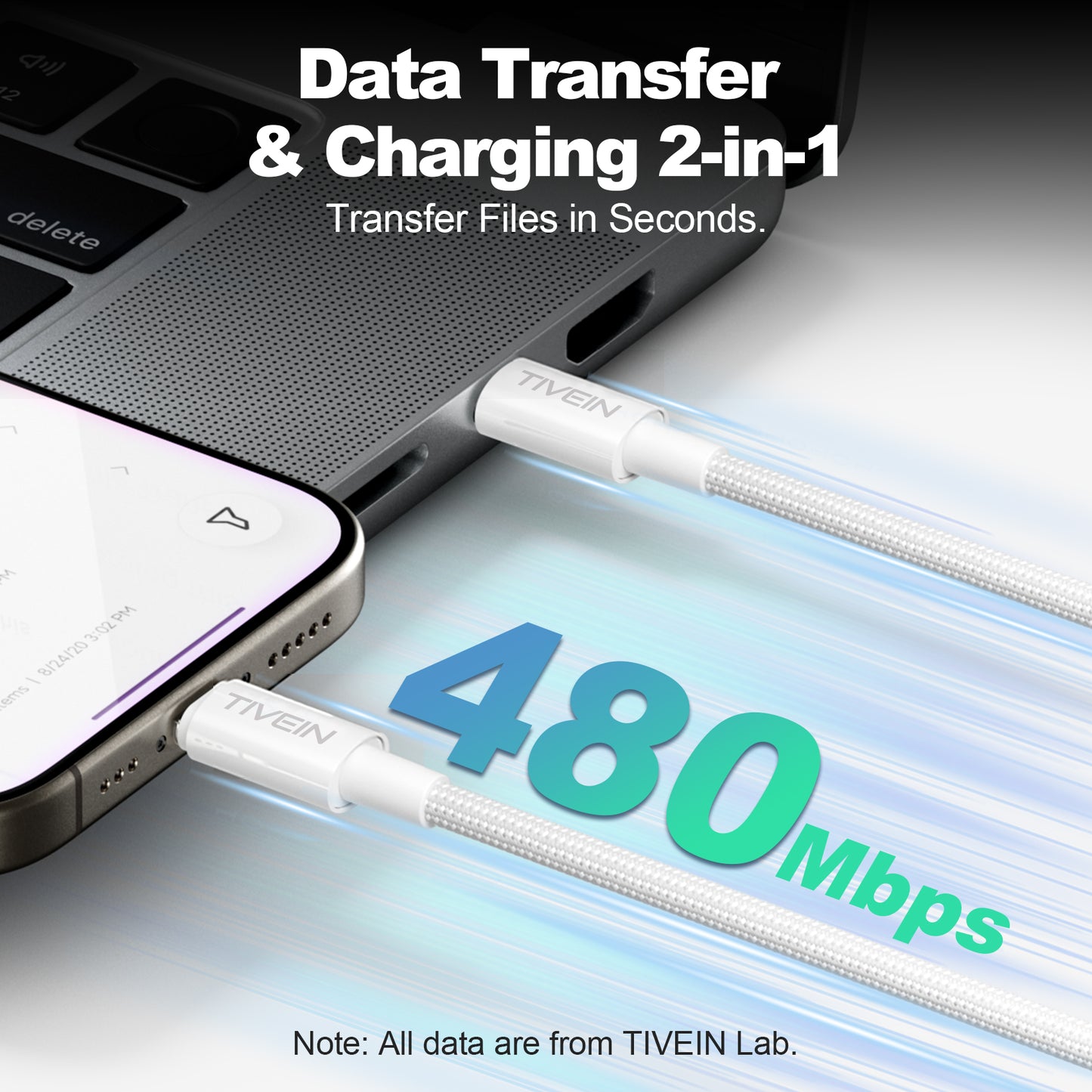 USB C Male to Lightning Male Cable C401