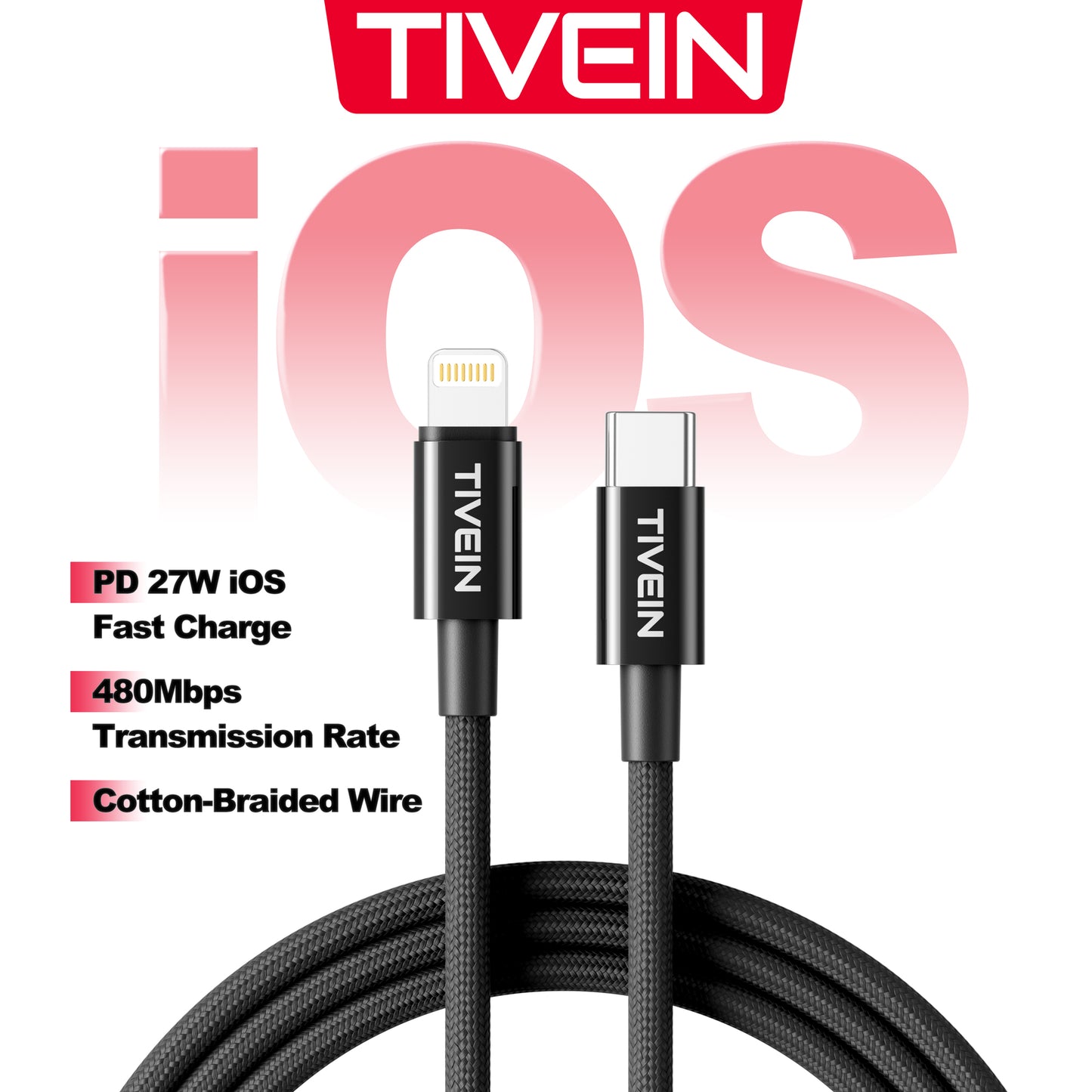 USB C Male to Lightning Male Cable C401