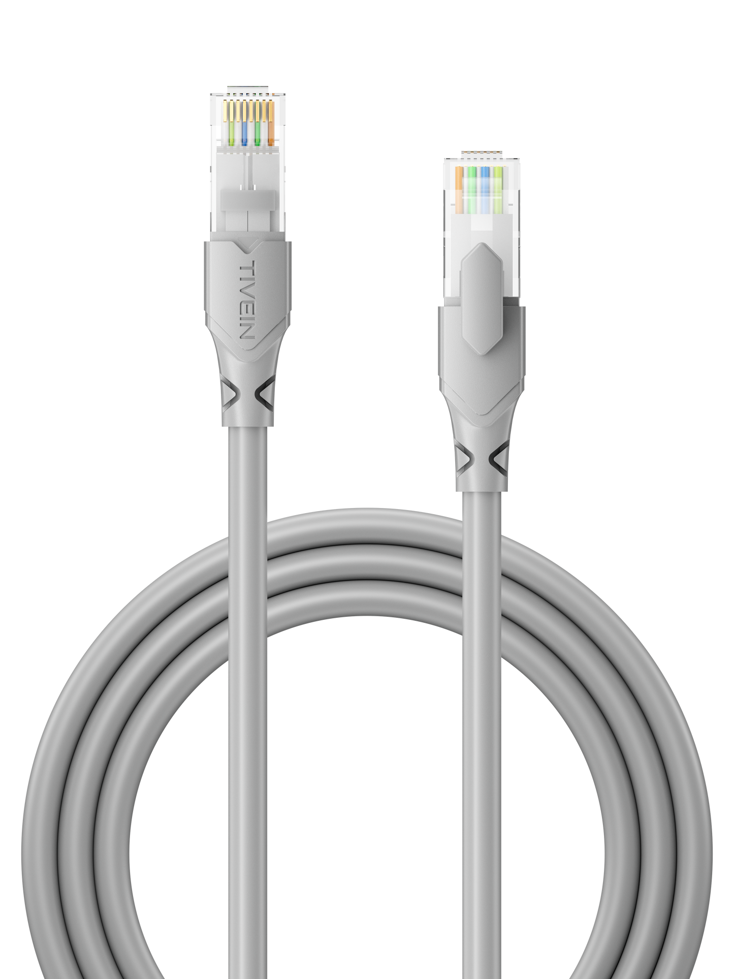 Cat 6 UTP Ethernet Patch Cable Grey/Blue/Yellow