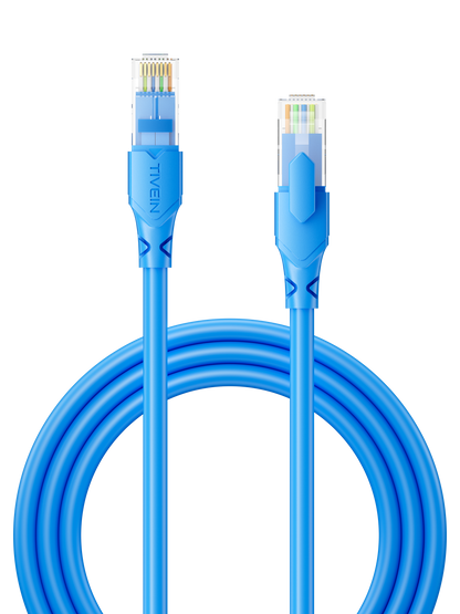 Cat 6 UTP Ethernet Patch Cable Grey/Blue/Yellow