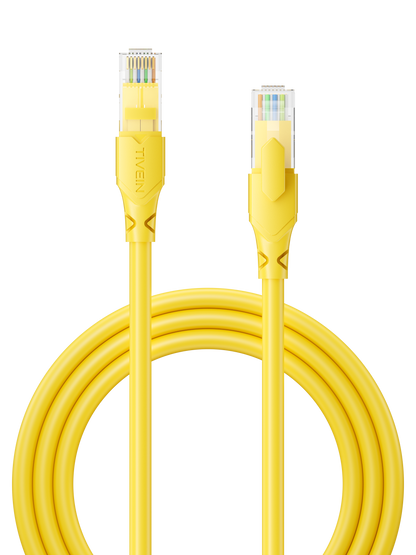 Cat 6 UTP Ethernet Patch Cable Grey/Blue/Yellow