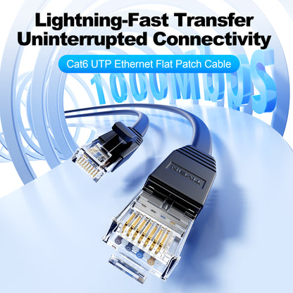 Flat Cat 6 UTP Ethernet Patch Cable D602
