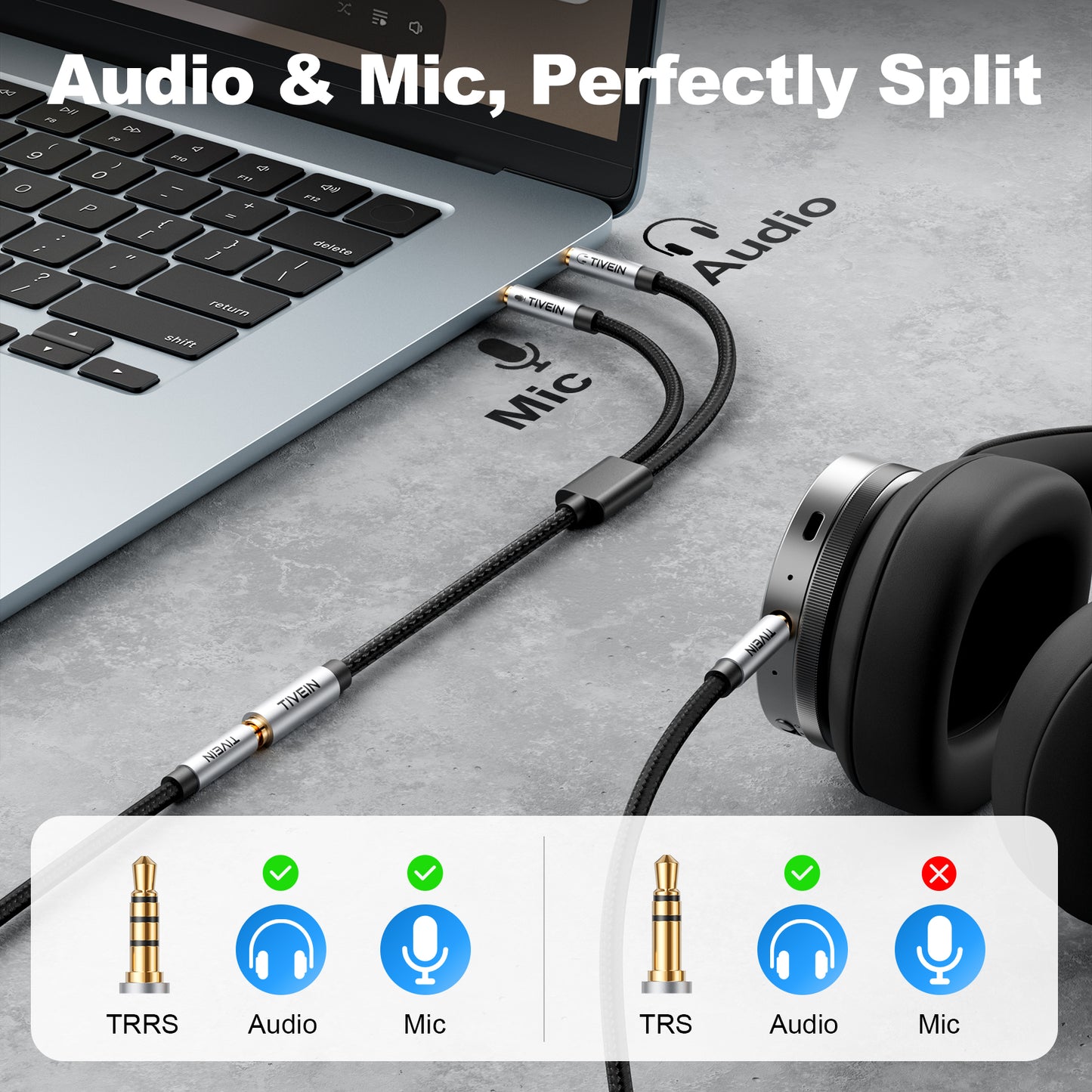 3.5mm Female to Dual Male Audio Cable