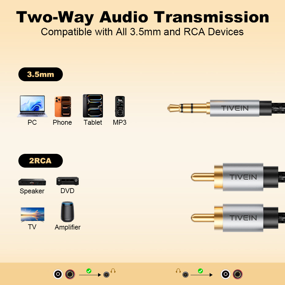 3.5mm Aux to RCA Audio Cable