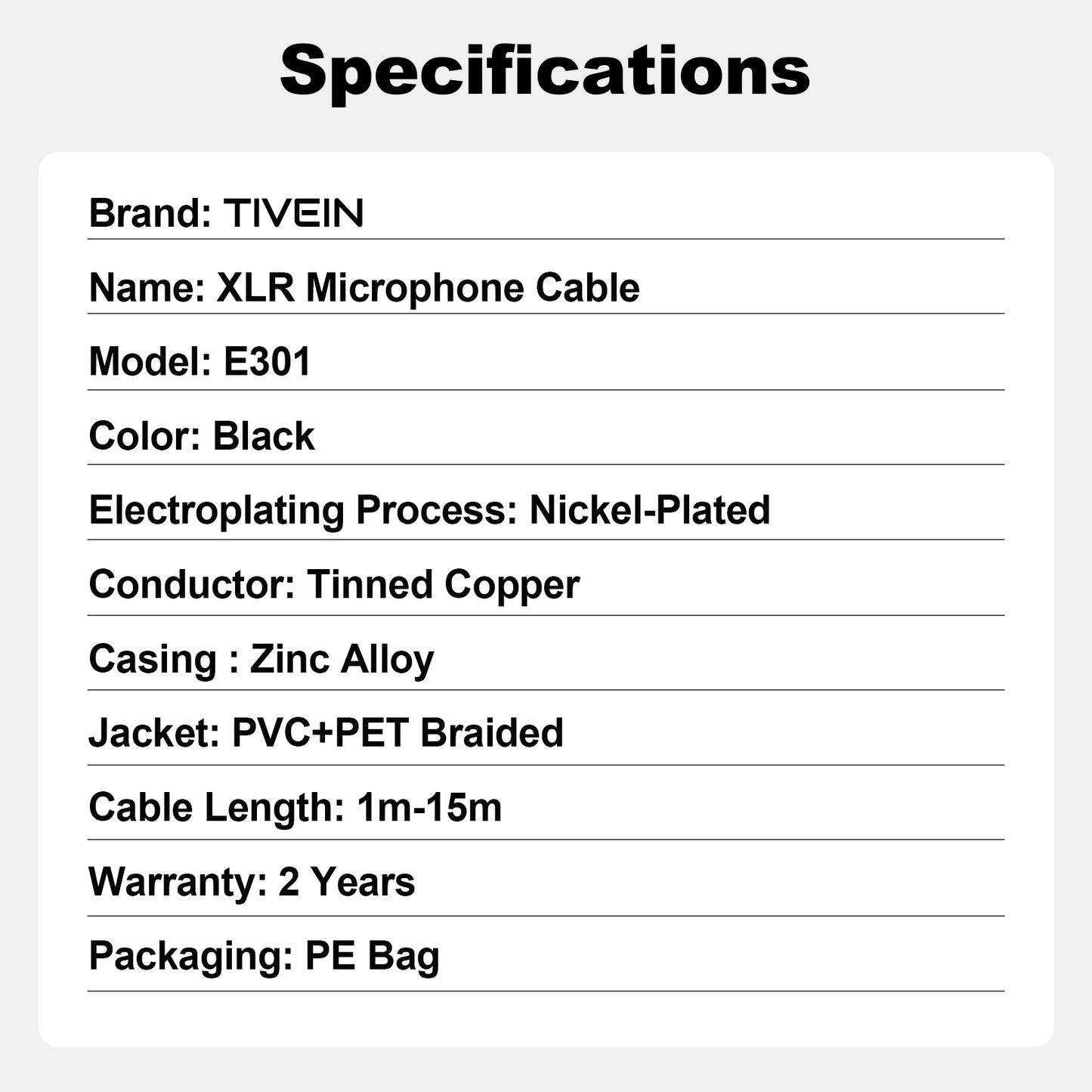 XLR Microphone Cable