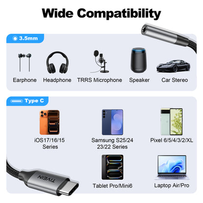 USB-C to 3.5mm Female Headphone Adapter