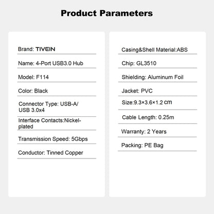 4-Port USB 3.0 Hub F114