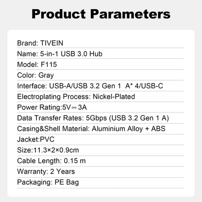 USB Type-A  3.2 Gen 1 Mini Hub F115