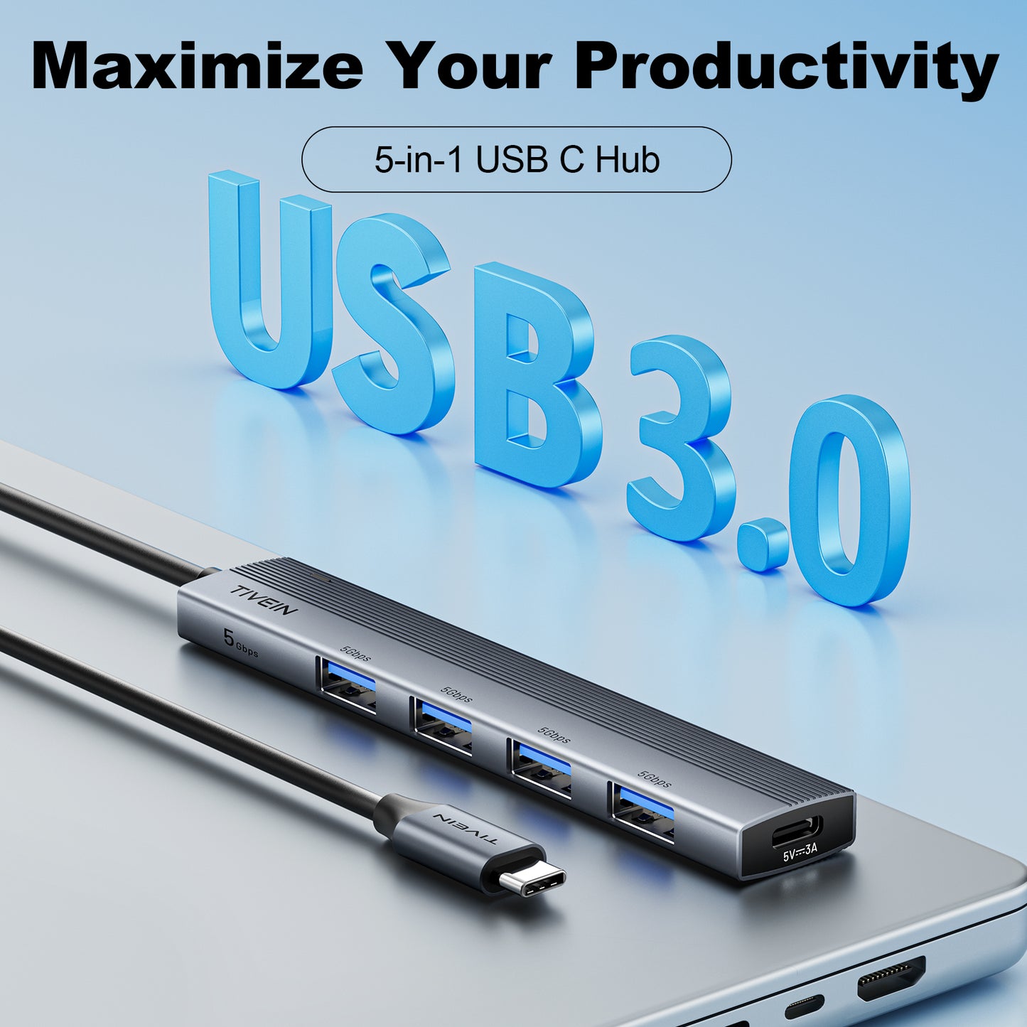 USB-C to USB 3.2 Gen 1 Type-A Mini Hub F215