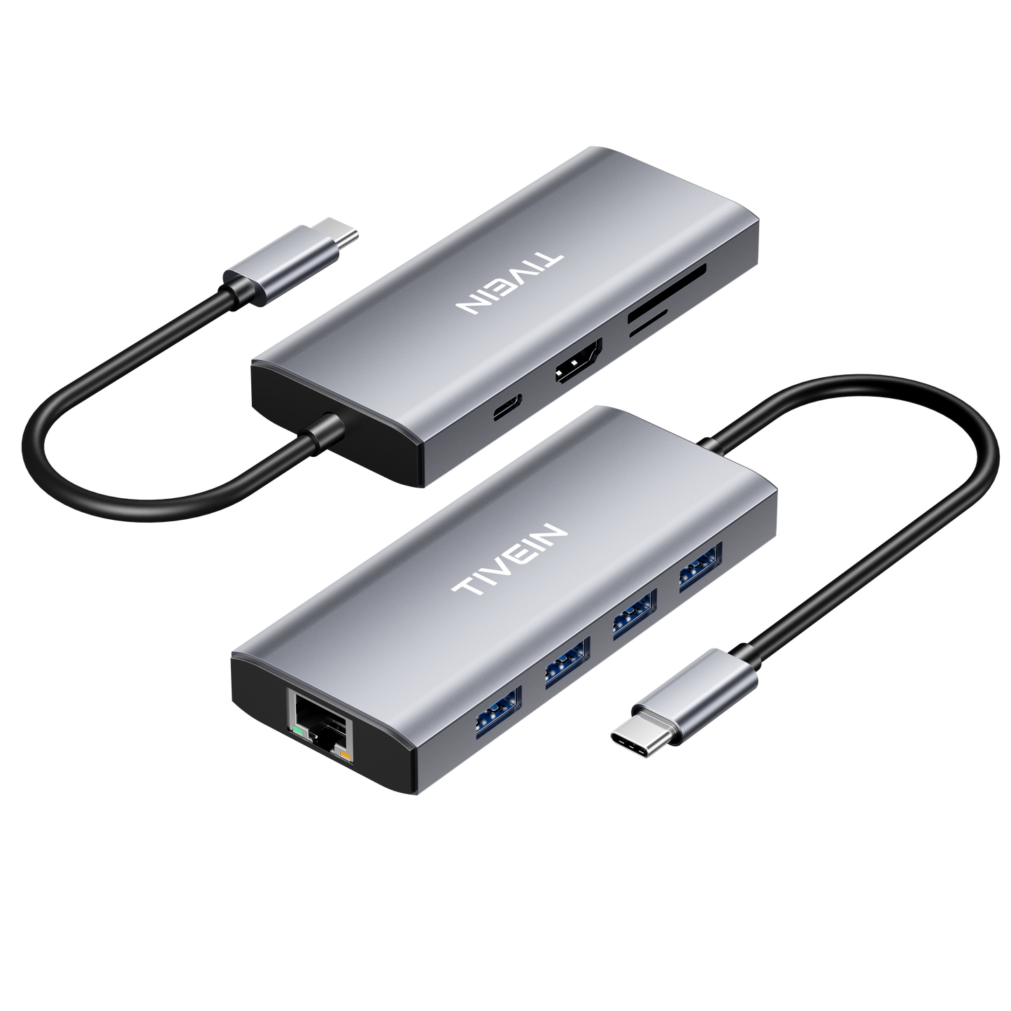 USB-C to HDMI/USB3.0*3/USB2.0/RJ45/SD/TF/PD Docking Station