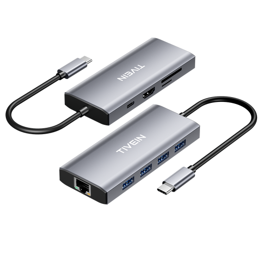 USB-C to HDMI/USB3.0*3/USB2.0/RJ45/SD/TF/PD Docking Station