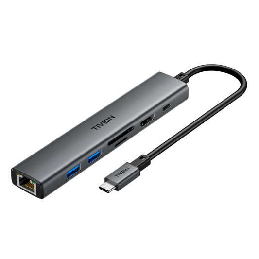 7-in-1 USB-C TO HDMI 2.0/USB3.0*2/RJ45/SD/TF/PD Docking Station