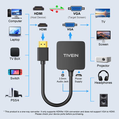 HDMI to VGA Adapter with Audio