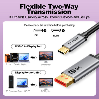 USB-C to DP 1.4 Adapter Cable