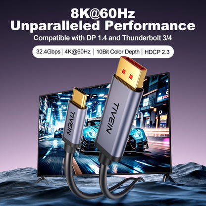 USB-C to DP 1.4 Adapter Cable