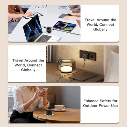 Adaptador de viaje universal de 20W con 3 puertos USB (C+C+A)
