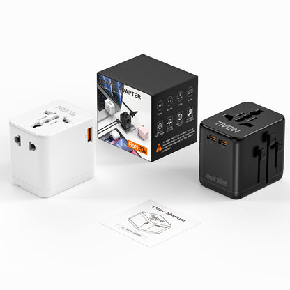 Adaptador de viaje universal de 20W con 3 puertos USB (C+C+A)