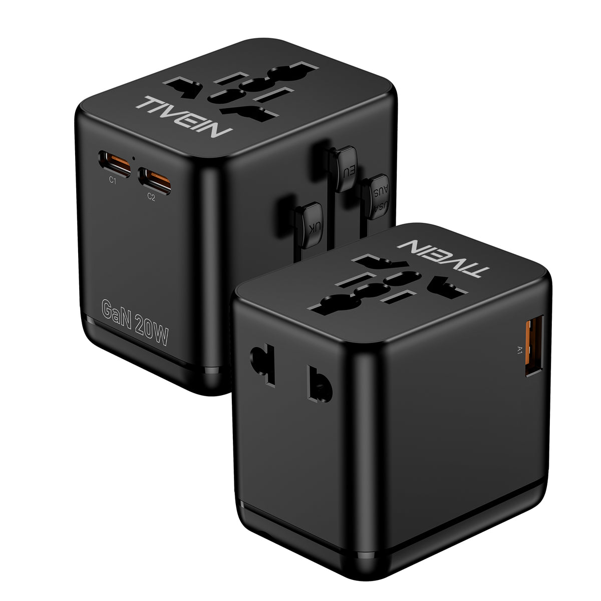 Adaptador de viaje universal de 20W con 3 puertos USB (C+C+A)