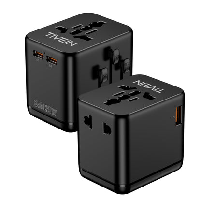 Adaptador de viaje universal de 20W con 3 puertos USB (C+C+A)